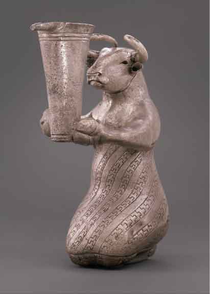 The Kneeling Bull With Vessel