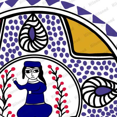 Persian Folk Art Hoodie Design – Printable Human-Fish-Plant Image | Hilonad