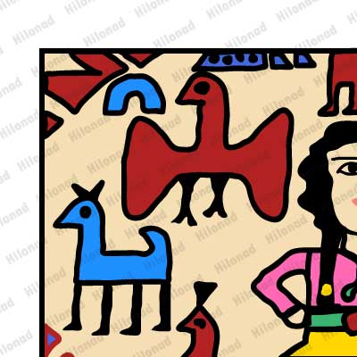 Geometric Tribal Woman & Elephant Illustration Design – T-Shirt Print File | Hilonad