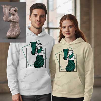 Myth Kneeling Bull God Design | Dark Academia Hoodie Print | Hilonad