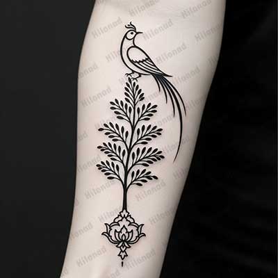  The bird and the cypress tree