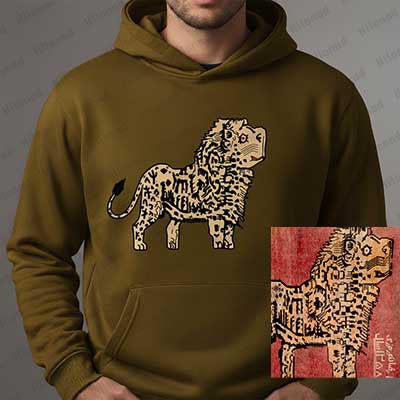 Persian Tribal Vintage Lion Design Image – Hoodie Print File | Hilonad